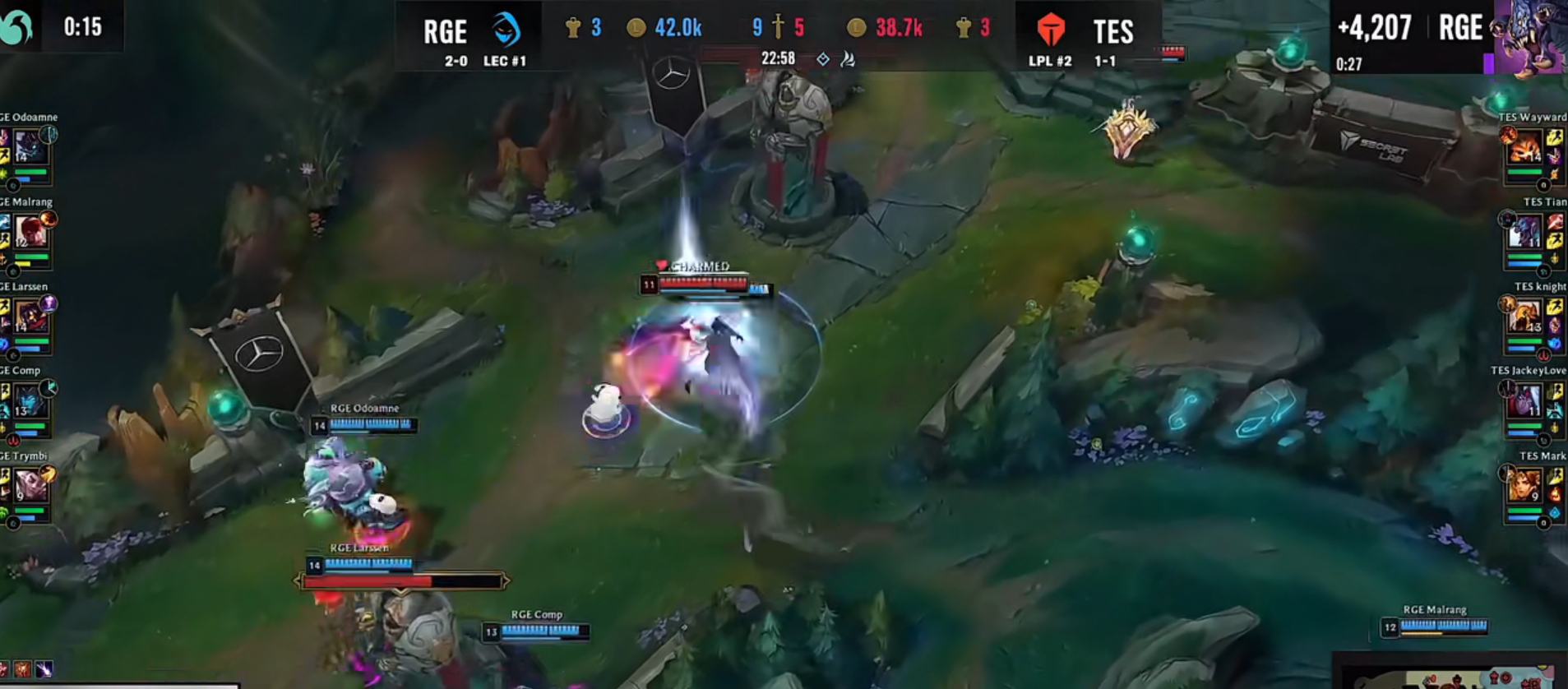 RGE血洗T1，JackeyLove送出助攻的简单介绍